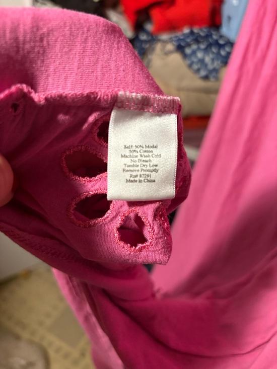 Johnny Was Pink Eyelet Mini Dress - Picture 7 of 7